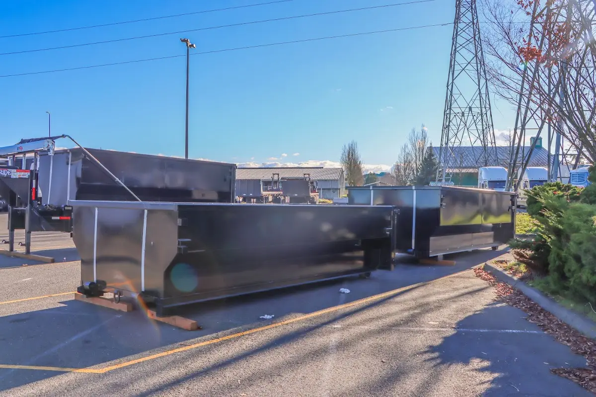 Roll-off dumpster ready for waste disposal at job site for Roll Off Dumpster Rental in Boone
